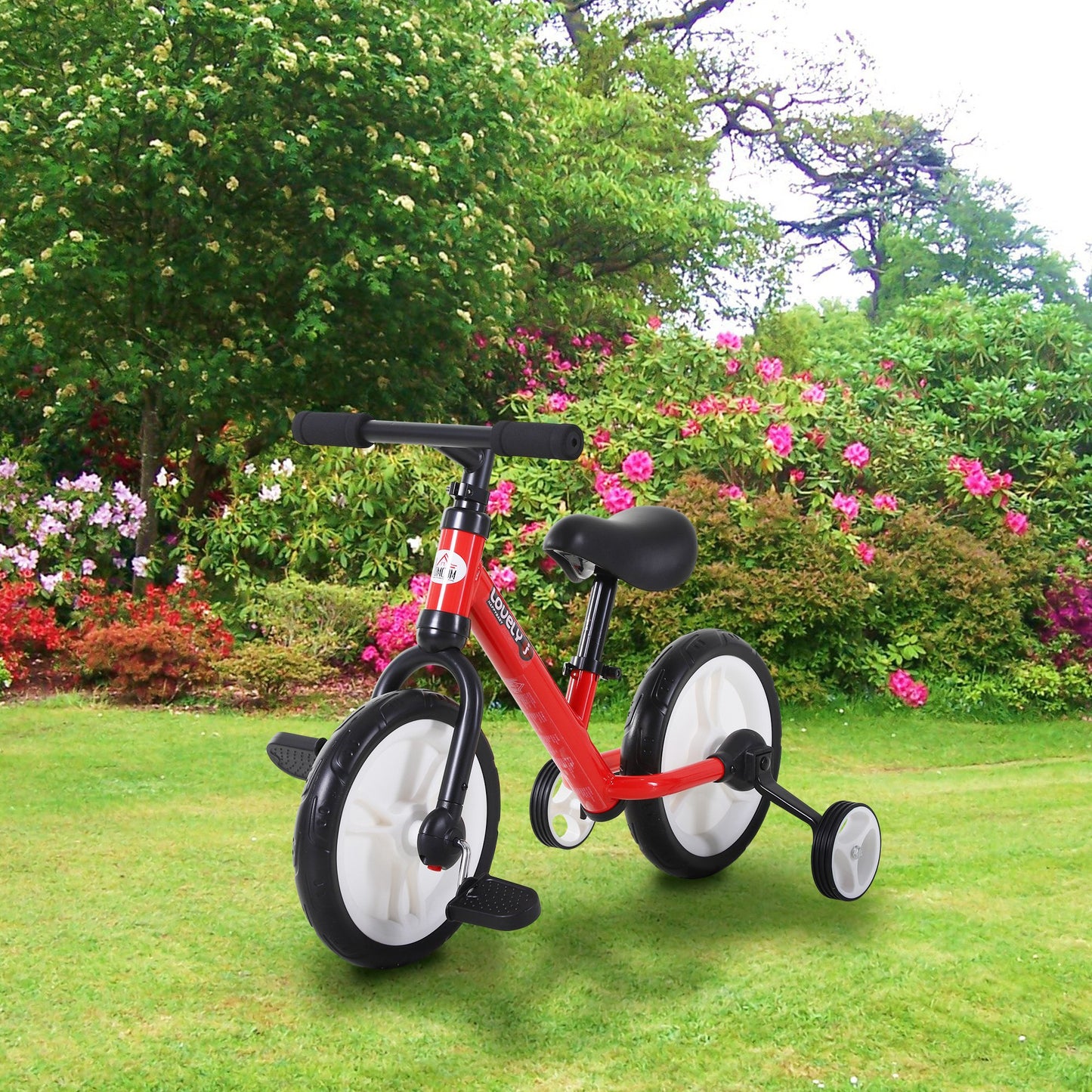 Homcom Bicicleta De Equilibrio Con Pedales Y Ruedas Entrenamiento Extraíbles_1