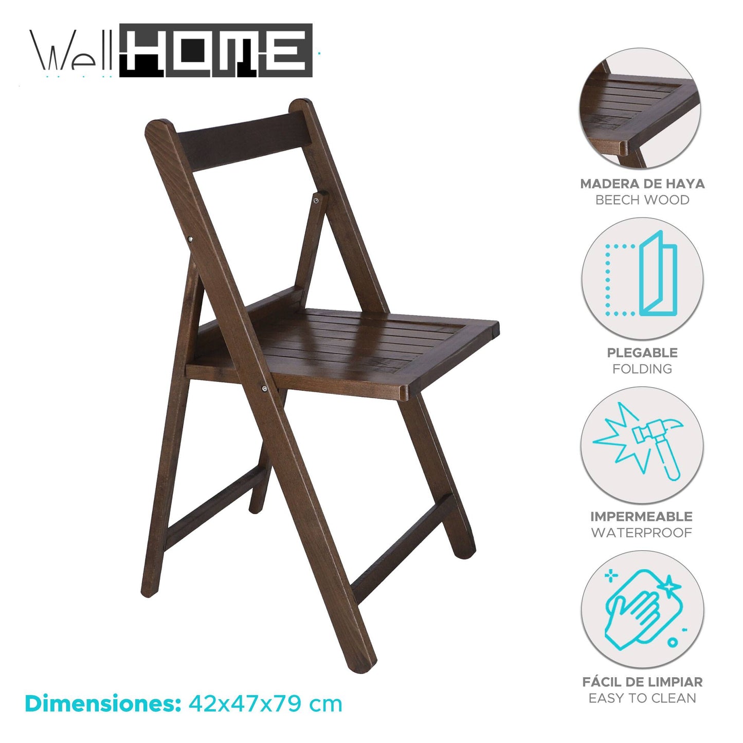 Set De 4 Sillas Norte Nogal (42x47x79cm) - Elegancia Atemporal Y Durabilidad_1