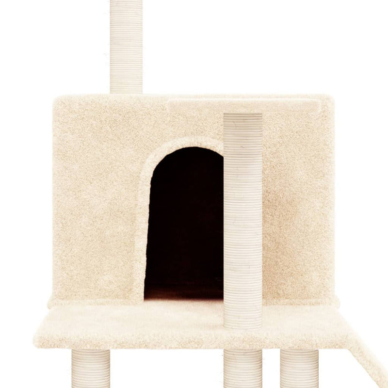 Vidaxl Rascador Para Gatos Con Postes De Sisal Crema 109 Cm_5