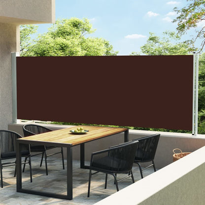 Vidaxl Toldo Lateral Retráctil De Jardín Marrón 160x600 Cm_1