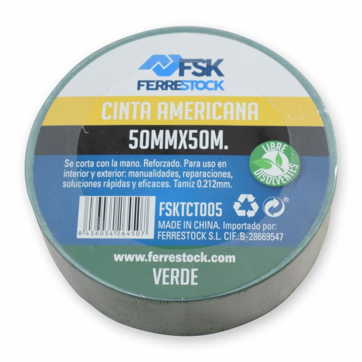 Cinta Americana Ferrestock Verde 50 Mm X 50 M / Vetonek_3