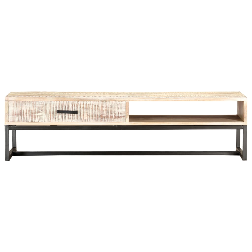 Mesa De Centro De Madera Maciza De Acacia 117x50x30 Cm_1