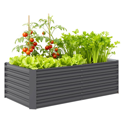 Outsunny Jardinera Exterior Grande Rectangular De Acero Galvanizado_0