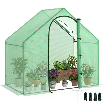Outsunny Invernadero Pequeño Con Puerta Con Cremallera 180x100x168 Cm Verde_0