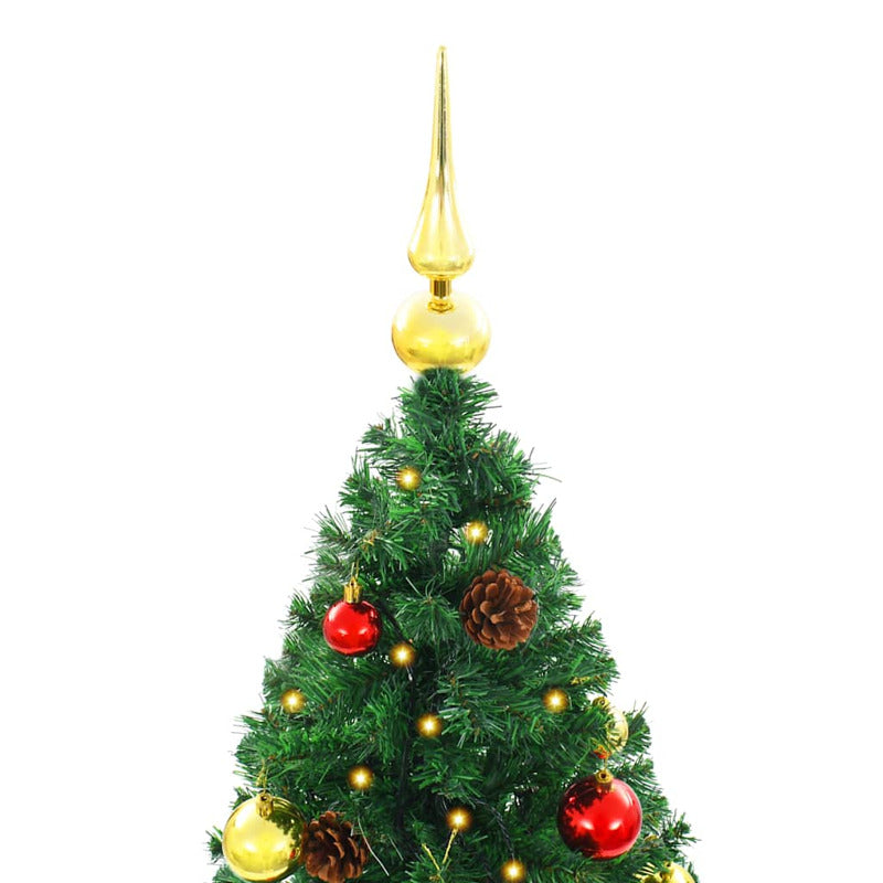 Vidaxl Árbol De Navidad Artificial Con Luces Y Bolas Verde 150 Cm_5