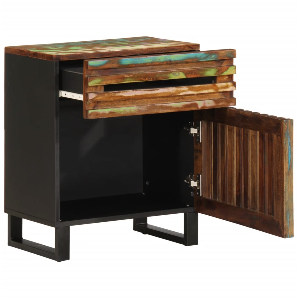 Mesita De Noche Madera Maciza De Acacia 50x34x60 Cm_3