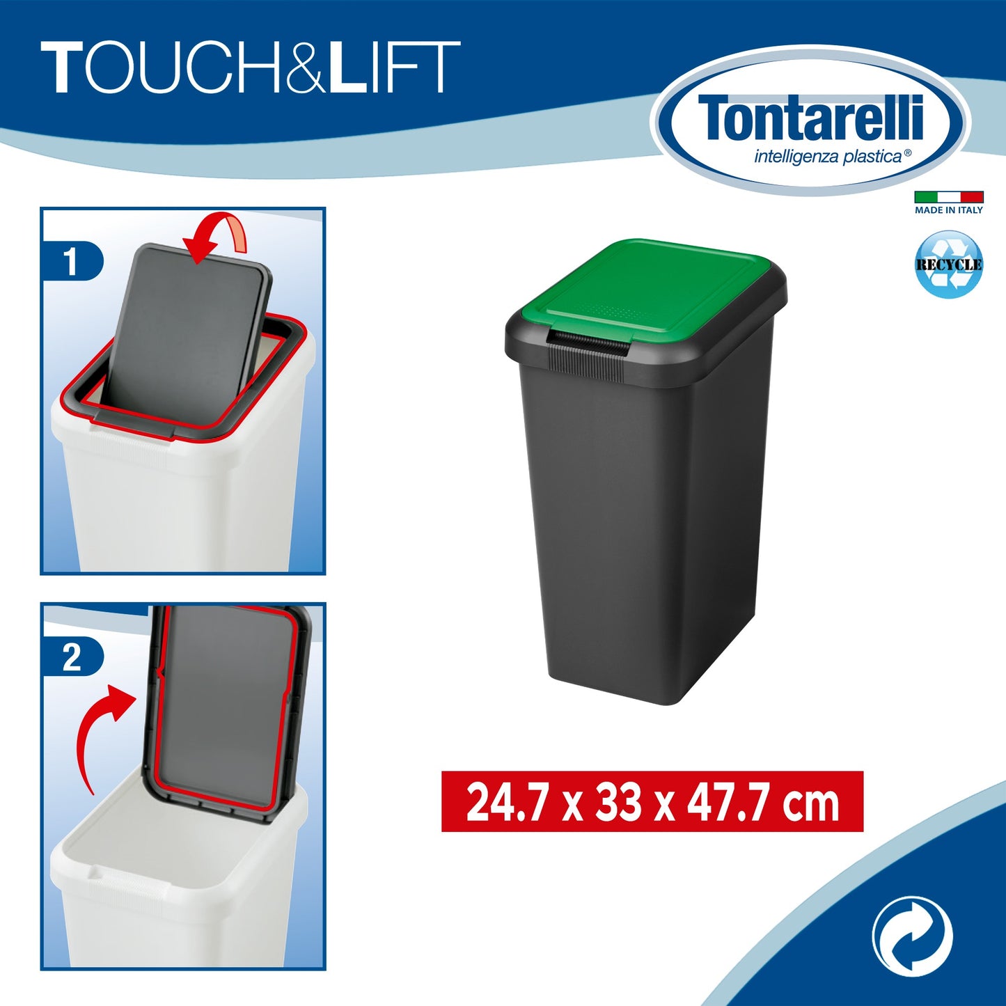 Papelera touch & Lift 25l Verde_1
