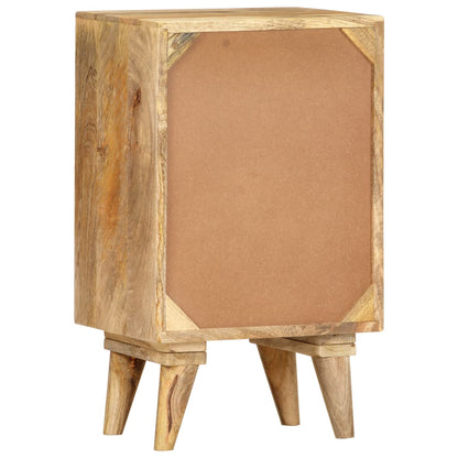 Mesita De Noche De Madera Maciza De Mango 36x30x60 Cm_2