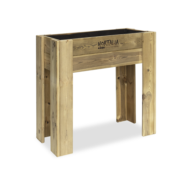 Mesa De Cultivo Elevada De Madera Tratada 80x40x80 Cm Gardenbrico S80 Hortalia_0
