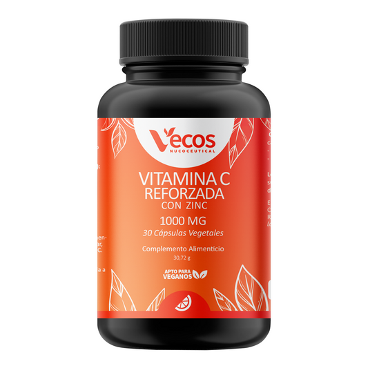 Vitamina C 1000 Mg Vecos 30 Cápsulas | Defensas Y Reducción De La Fatiga | Con Zinc_0