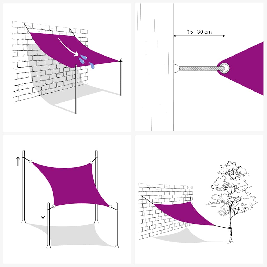 Toldo De Vela Triangular Hdpe Naranja 160 G/m² 3x4x4 M_2