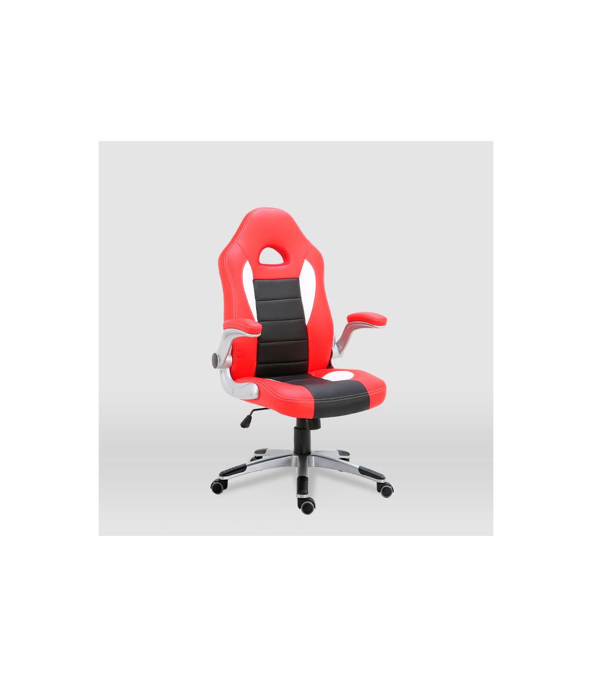 Silla De Escritorio Victoria En Rojo Y Negro. Alto: 112-120, Ancho: 70, Fondo: 51_5