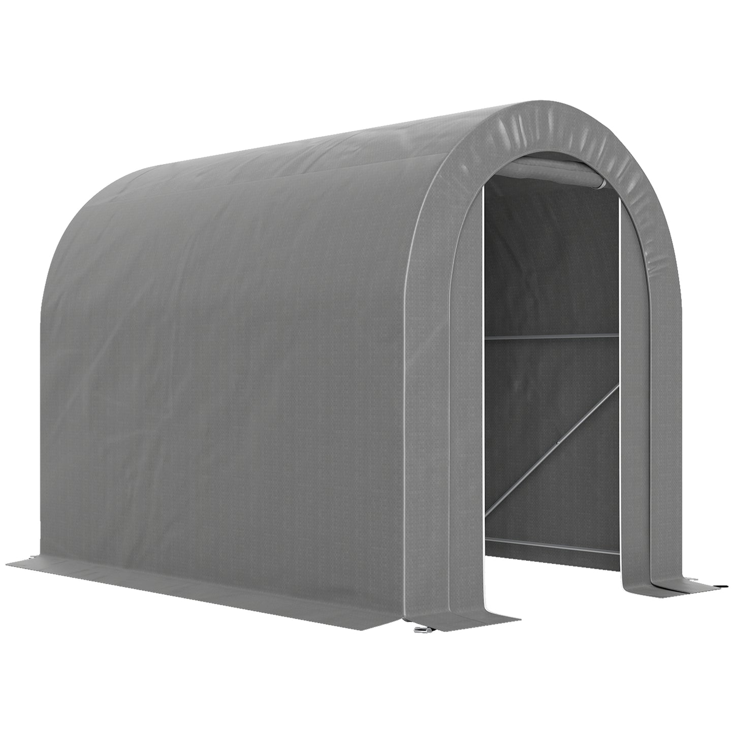 Outsunny Carpa De Jardín Para Herramientas Bicicletas Motos 2,4x1,6x1,9 M Gris_0