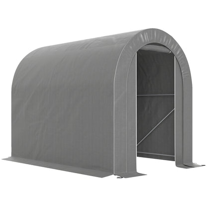 Outsunny Carpa De Jardín Para Herramientas Bicicletas Motos 2,4x1,6x1,9 M Gris_0