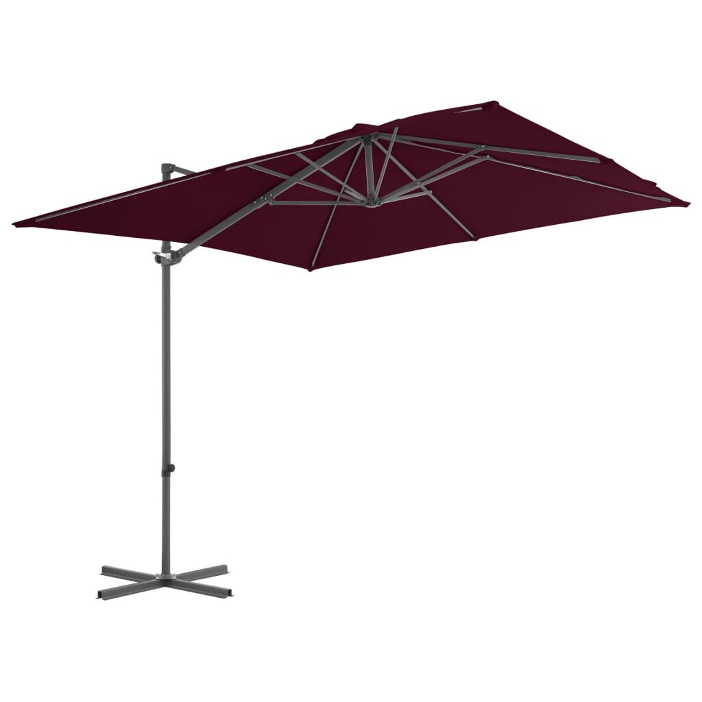 Vidaxl Sombrilla Jardín Voladiza Palo De Acero Burdeos 250x250 Cm_1