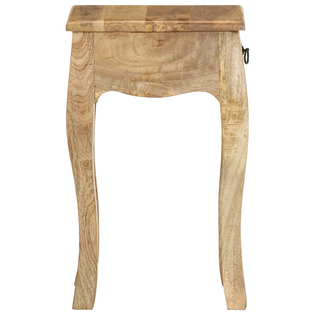 Mesita De Noche De Madera Maciza De Mango 28x28x46 Cm_3