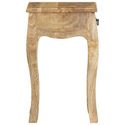 Mesita De Noche De Madera Maciza De Mango 28x28x46 Cm_3