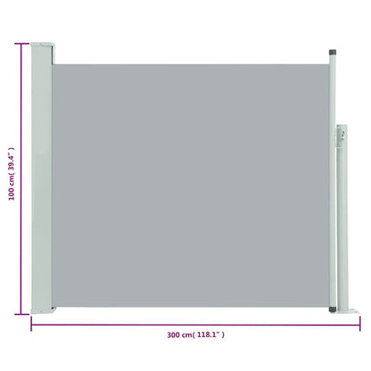 Vidaxl Toldo Lateral Retráctil De Jardín Gris 100x300 Cm_2