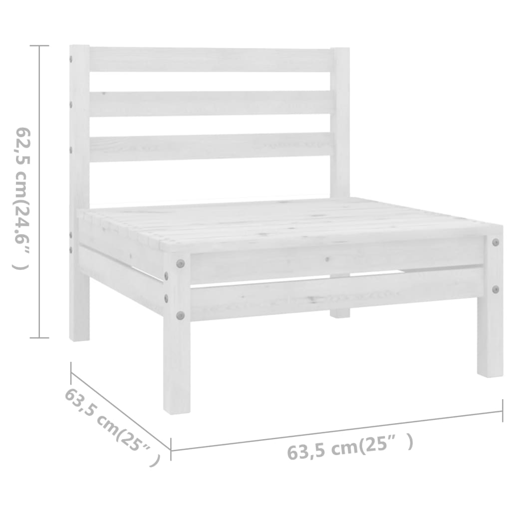 Juego De Muebles De Jardín 5 Piezas Madera Maciza Pino Blanco / Vetonek_4
