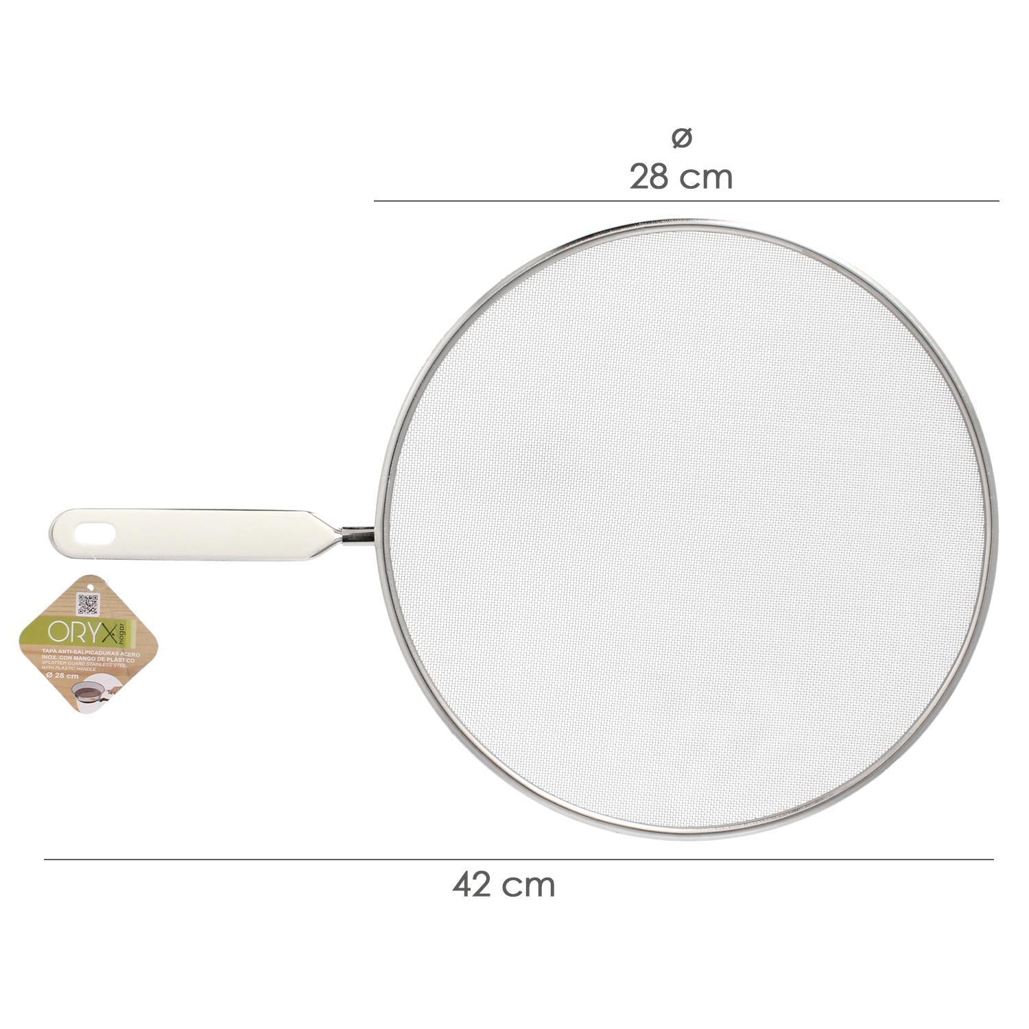Tapa Anti Salpicaduras Ø 28 Cm. Malla Acero Inoxidable. Con Mango, Pantalla Antisalpicaduras,tapa Sarten,tapa Ollas,tapa Aceite