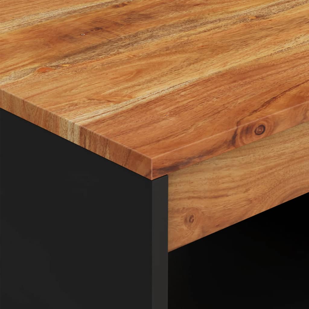 Mesa De Centro De Madera Maciza De Acacia 90x50x40 Cm_3
