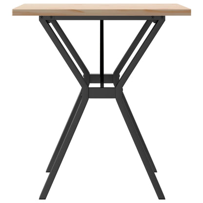 Mesa De Comedor Marco Y Madera Maciza Pino Y Acero 70x70x75,5cm_3