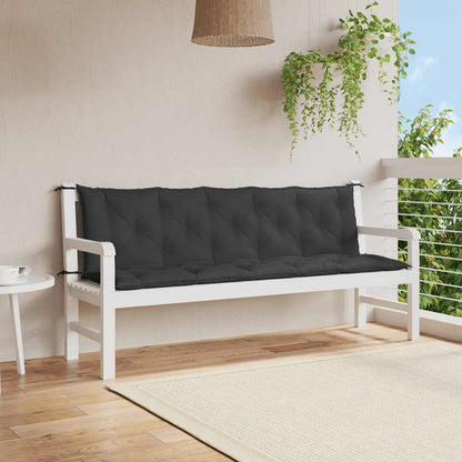 Vidaxl Cojín De Banco De Jardín Tela Oxford Negro 180x(50+50)x7 Cm_1