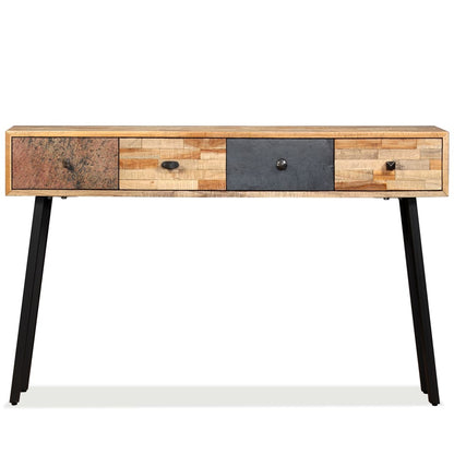 Mesa Consola De Teca Maciza Reciclada 120x30x76 Cm_1