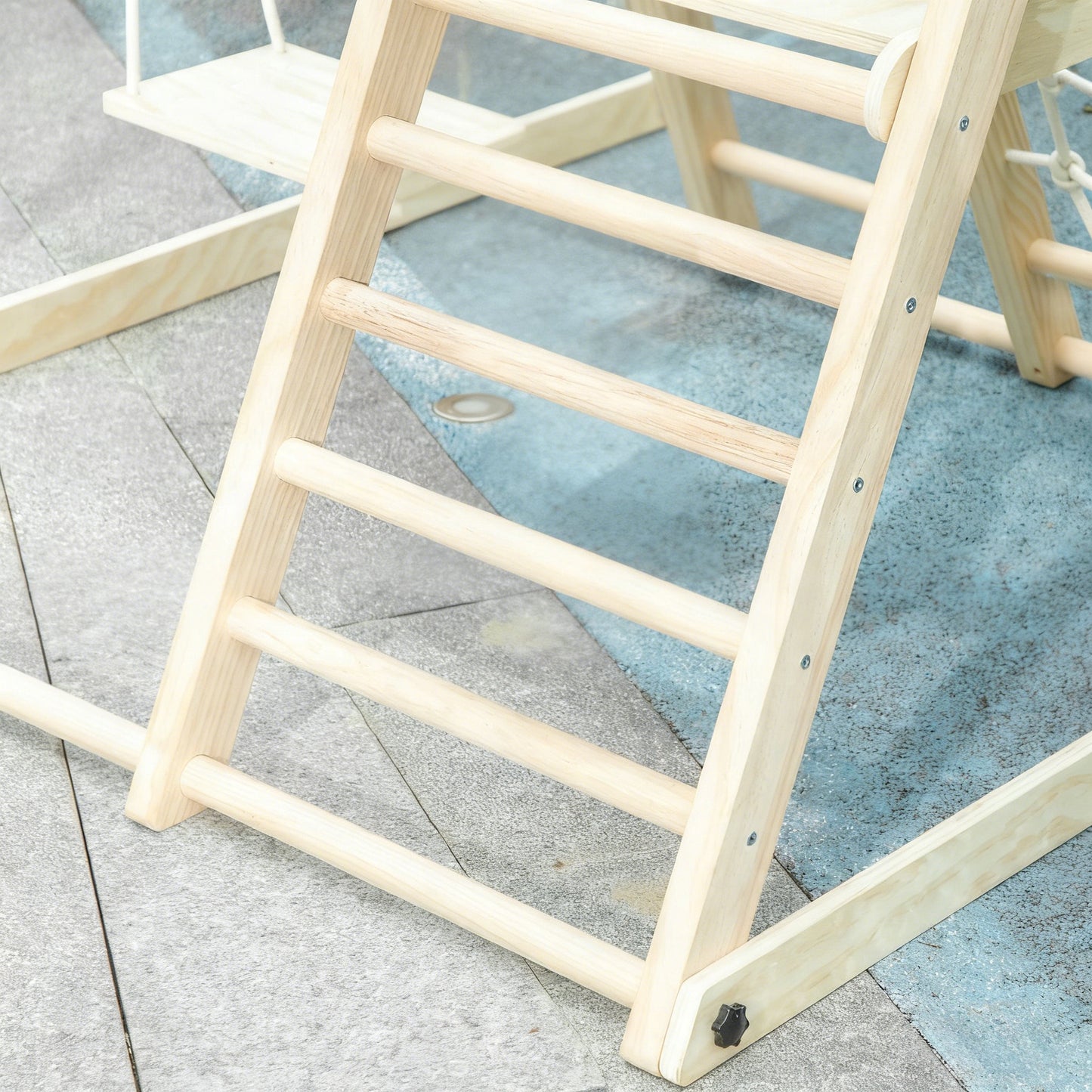 Aiyaplay Tobogán Infantil 5 En 1 Estructura De Escalada De Madera Natural_4