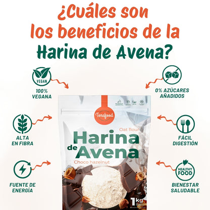 Harina De Avena Sabor Chocolate Avellanas 1kg Torafood_2