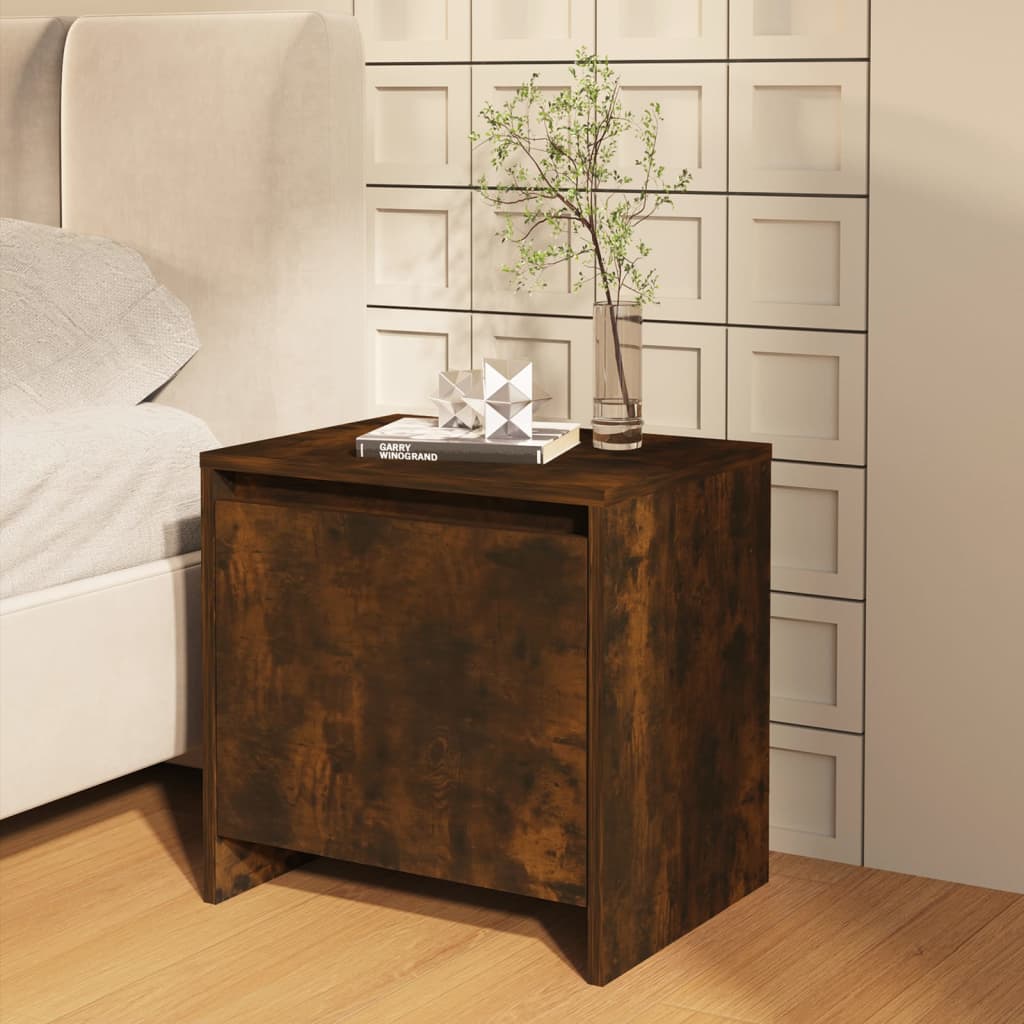 Mesita Noche 2 Uds Madera Ingeniería Roble Ahumado 45x34x44,5cm_1