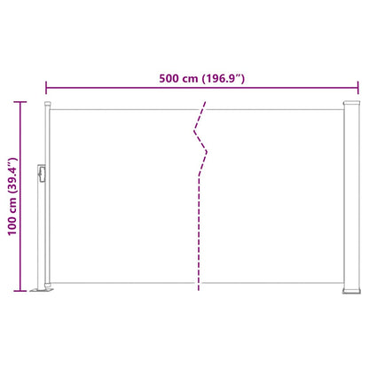 Vidaxl Toldo Lateral Retráctil De Jardín Rojo 100x500 Cm_2