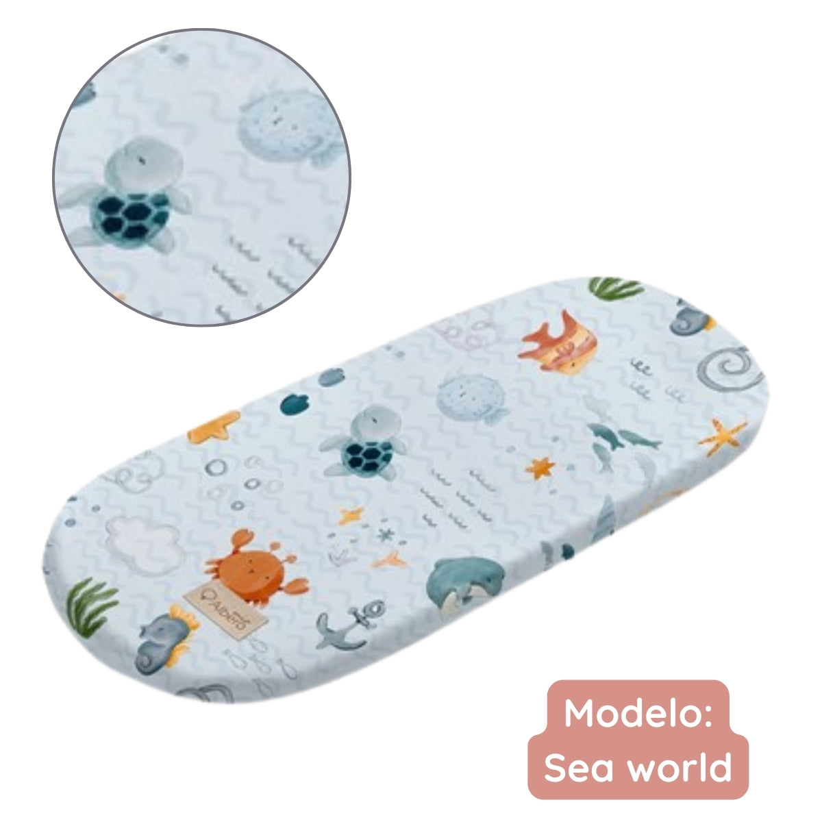 Pack 2 Bajeras Capazo Algodón Satinado Y Muselina Sea World