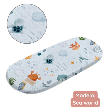 Pack 2 Bajeras Capazo Algodón Satinado Y Muselina Sea World