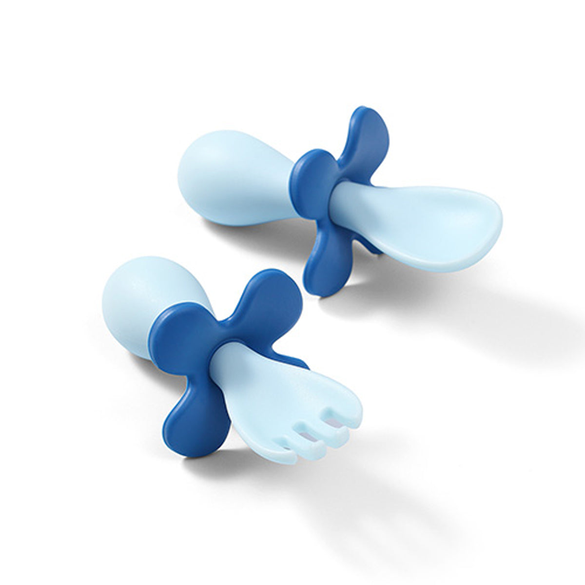Set De Cubiertos Ergonomicos Para Bebé Con Estuche Navy_3
