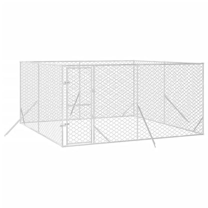 Vidaxl Perrera De Exterior Acero Galvanizado Plateado 4x4x2 M_0