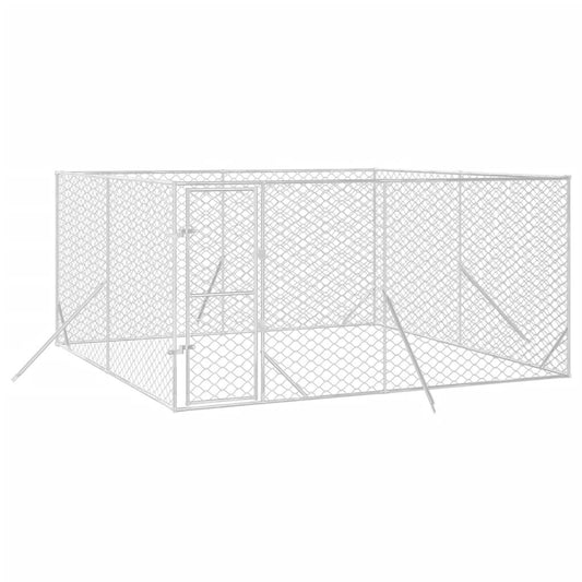 Vidaxl Perrera De Exterior Acero Galvanizado Plateado 4x4x2 M_0