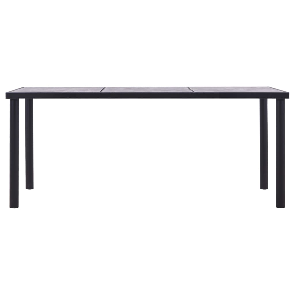 Mesa De Comedor De Mdf Negro Y Gris Hormigón 180x90x75 Cm_0