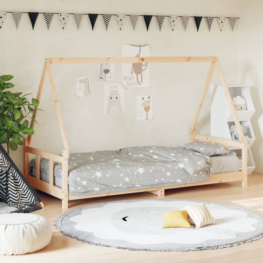 Vidaxl Estructura De Cama Infantil Madera Maciza De Pino 90x190 Cm_1