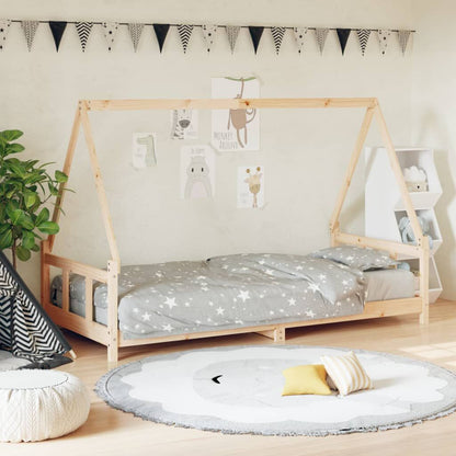 Vidaxl Estructura De Cama Infantil Madera Maciza De Pino 90x190 Cm_1