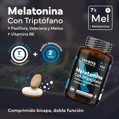Melatonina con Triptófano Sevens Nutrition 120 cápsulas