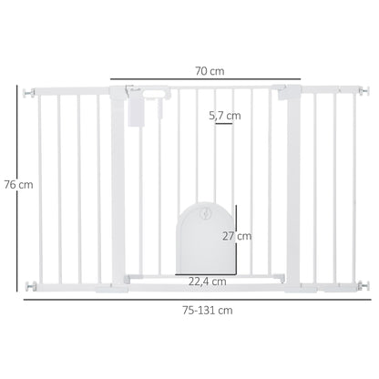 Pawhut Barrera De Seguridad Para Escaleras Y Puertas 75-131 Cm Blanco_2