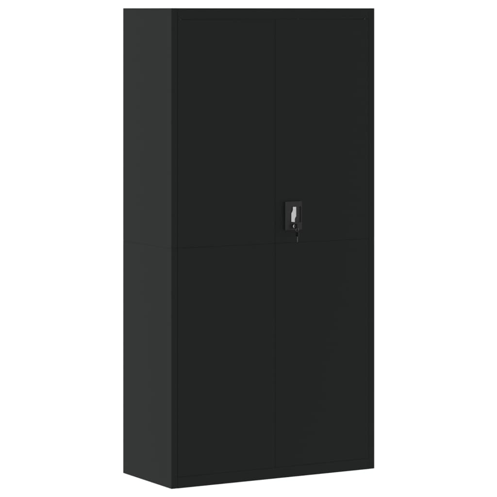 Armario Archivador De Acero Negro 90x40x180 Cm_1