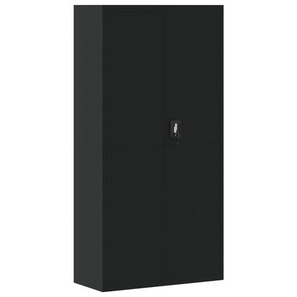 Armario Archivador De Acero Negro 90x40x180 Cm_1