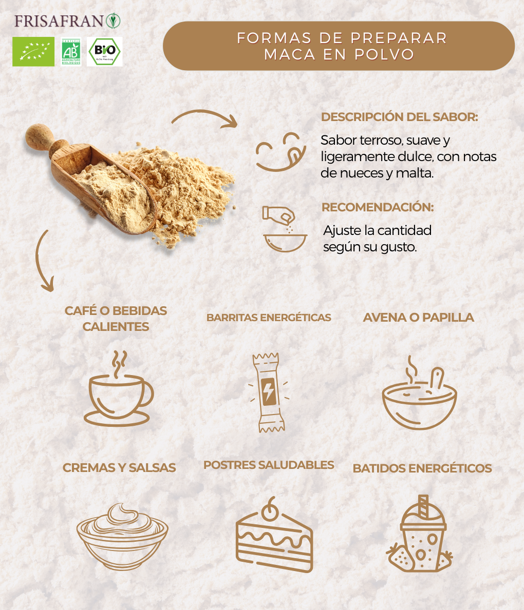 Maca Gelatinizada En Polvo Ecológica | Calidad | Frisafran 500 G_4