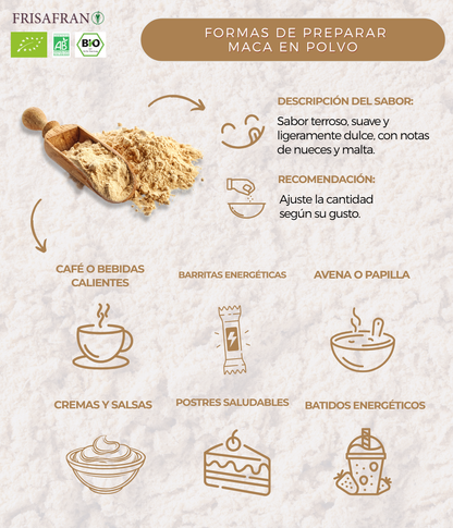 Maca Gelatinizada En Polvo Ecológica | Calidad | Frisafran 500 G_4