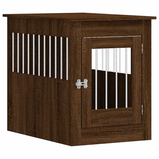 Vidaxl Jaula Para Perros Madera De Ingeniería Roble Marrón 55x80x68 Cm_0