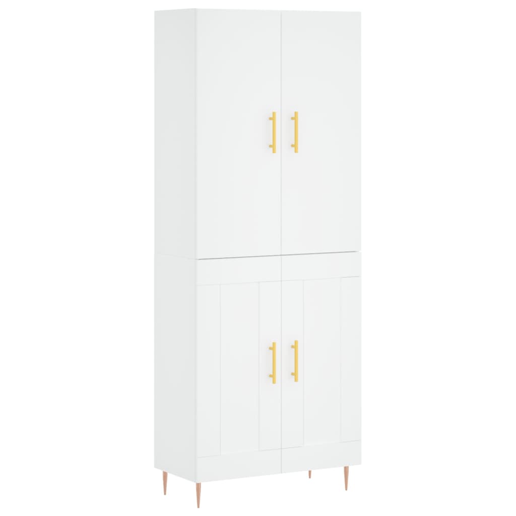 Aparador Alto Madera Contrachapada Blanco 69,5x34x180 Cm_1