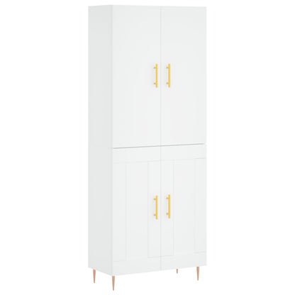 Aparador Alto Madera Contrachapada Blanco 69,5x34x180 Cm_1