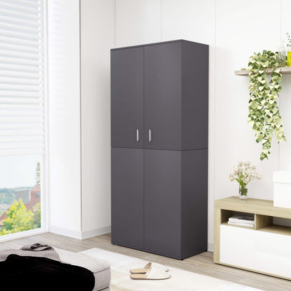 Vidaxl Mueble Zapatero De Madera Contrachapada Gris 80x39x178 Cm_1